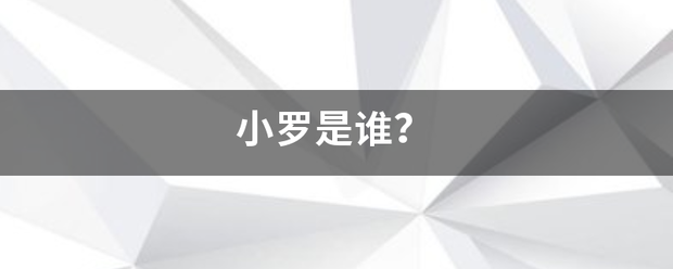 小罗是谁？