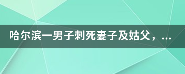 哈尔滨一男子刺死妻子及姑父,他行凶的目的是什么? 哈尔滨一男子刺死妻子及姑父,他行凶的目的是什么?