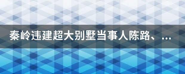 秦岭违建超大别墅当事人陈路、支亮一审被判缓刑,你怎么看? 秦岭违建超大别墅当事人陈路、支亮一审被判缓刑,你怎么看?