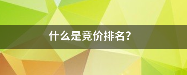 什么是竞价排名？