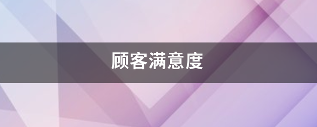 顾客满意度 顾客满意度