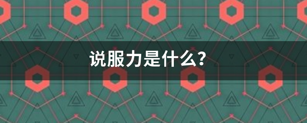 说服力是什么? 说服力是什么?