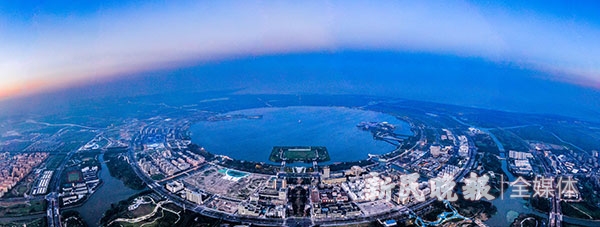 图说：滴水湖航拍。陈梦泽 摄